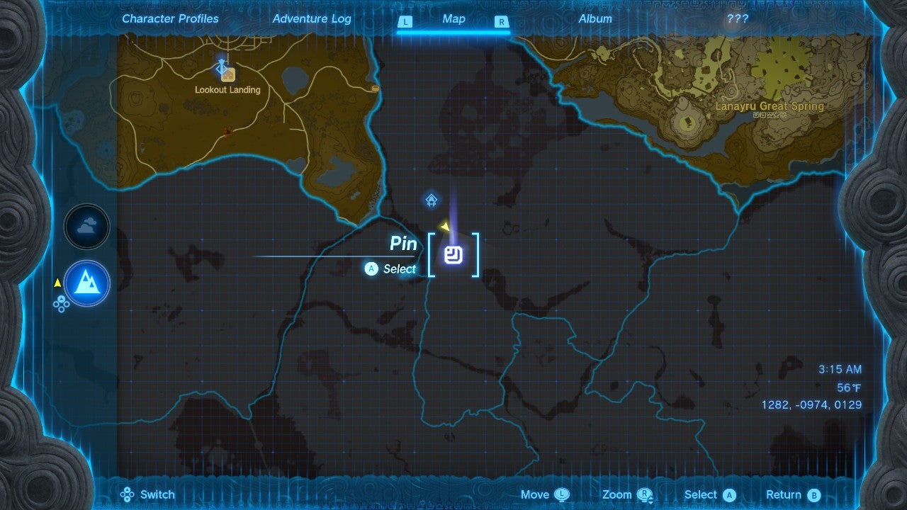 This is where you'll find the tower. (Screenshot: Nintendo / Kotaku)