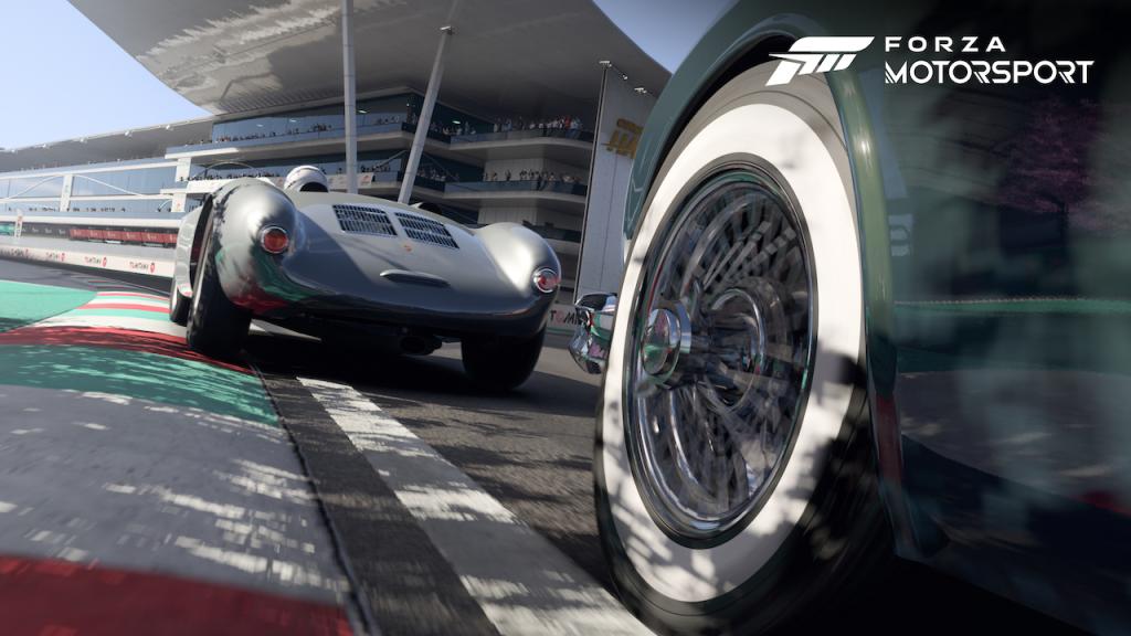 Close up of car wheel in Forza Motorsport