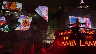 Melbourne’s Big Games Night Out Becomes Cult Of The Lamb Rave, Complete With Yassified Lamb