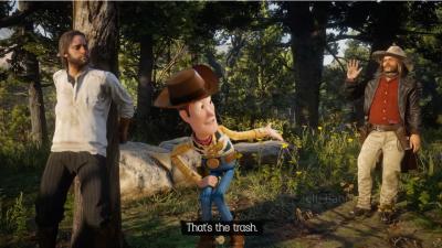 Watch Toy Story’s Woody Fail To Cope With Gang Life In Red Dead Redemption 2