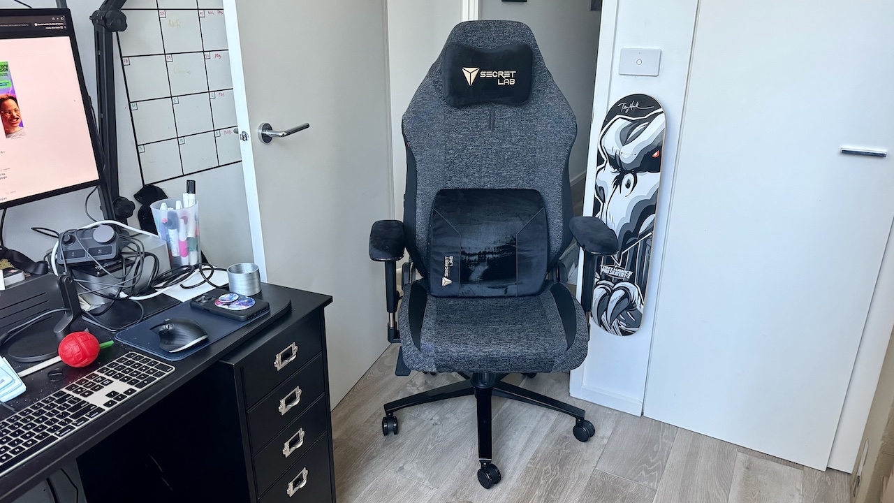 Secretlab Titan Evo gaming chair with accessories