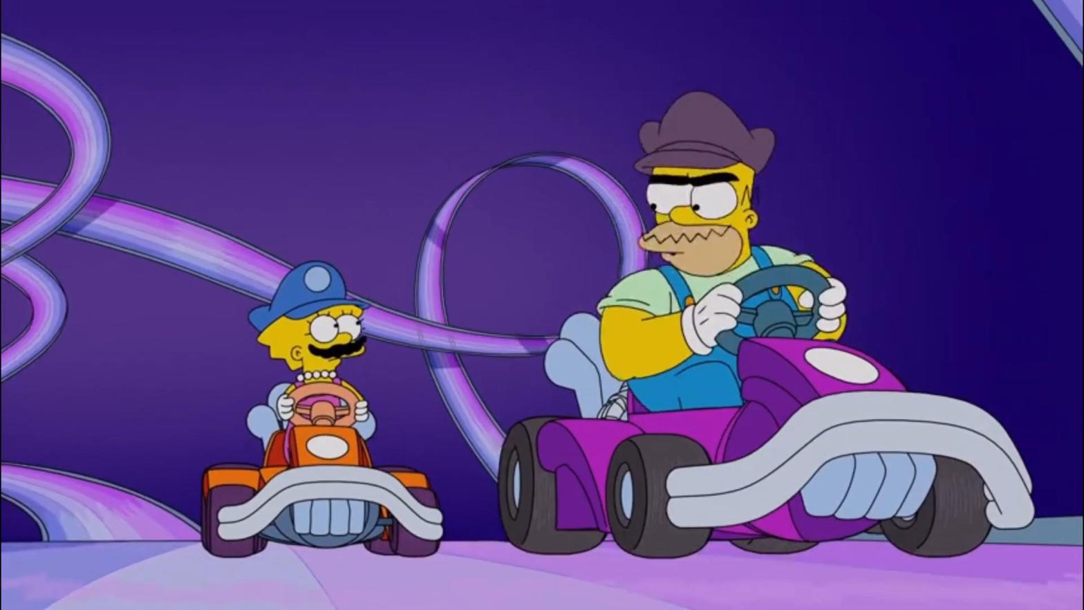 Mario Kart Spoof In New Simpsons Episode Features Yoshi Milhouse, Wario Homer