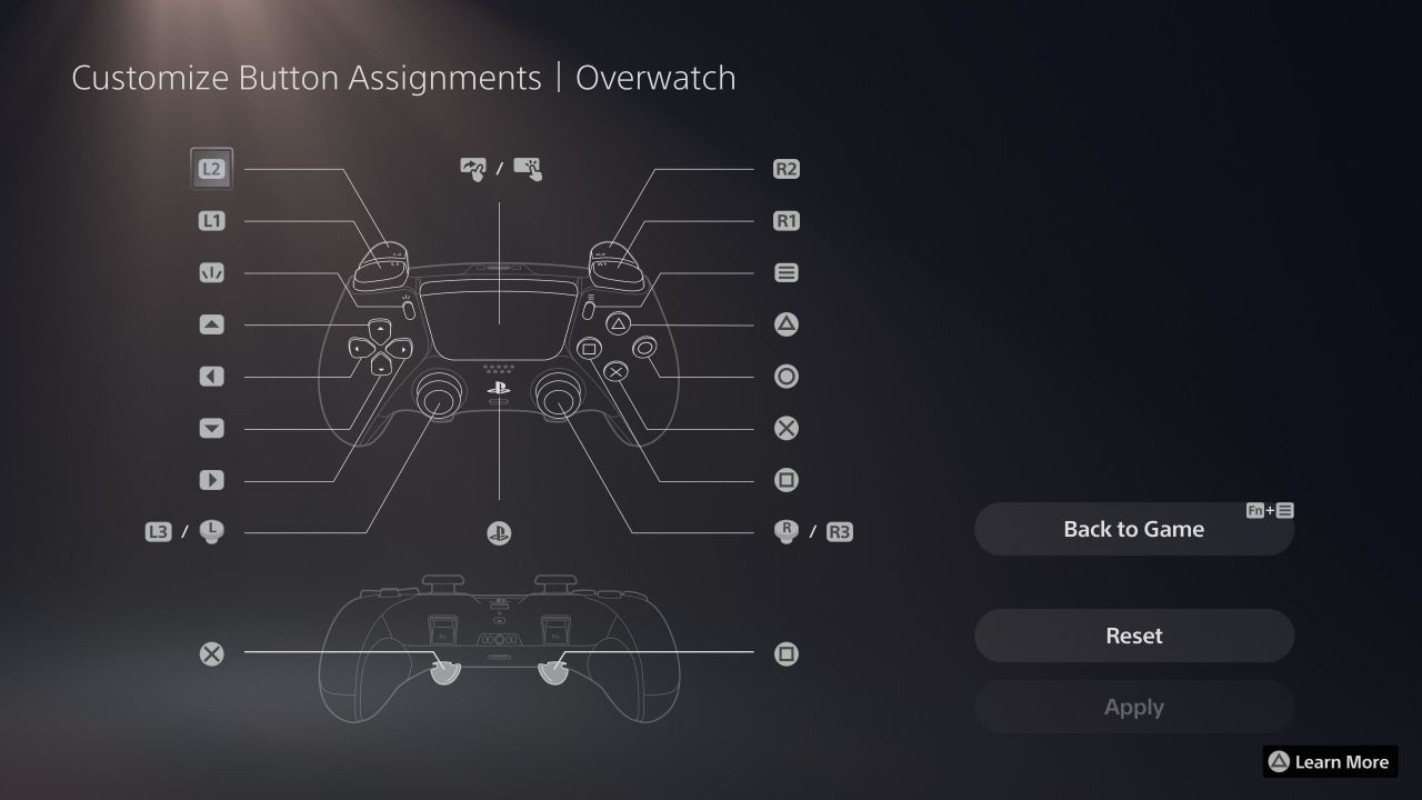 The DualSense Edge lets you move any button's input anywhere else on the controller. Want your L2 to act like a circle button? You can. (Screenshot: Sony / Kotaku)