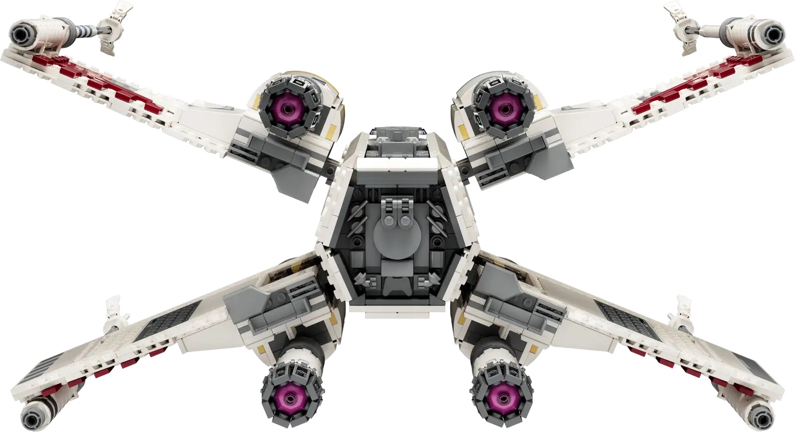 The back of the LEGO X-Wing Starfighter 