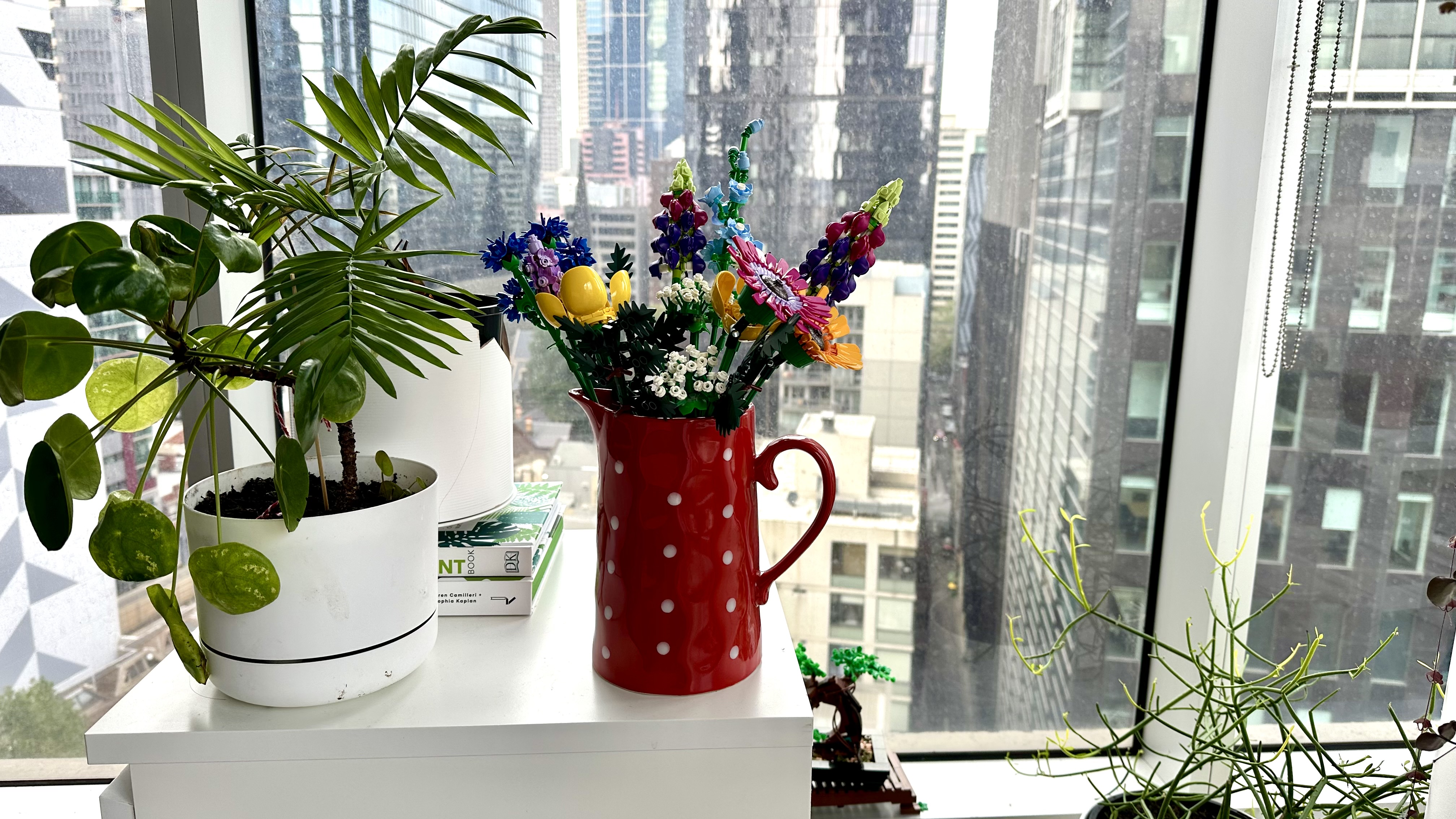  Lego Wildflowers set in a vase on s table